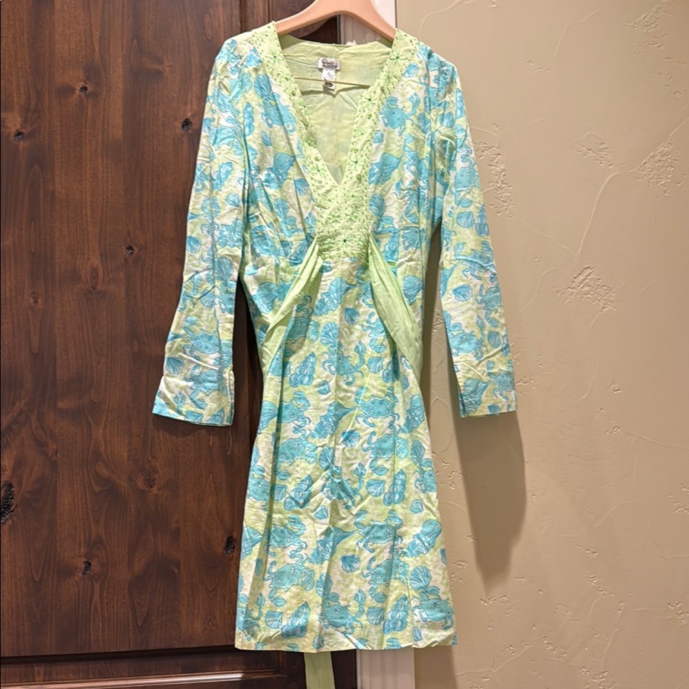 Lilly Pulitzer Blue and White Sheath Midi Dress